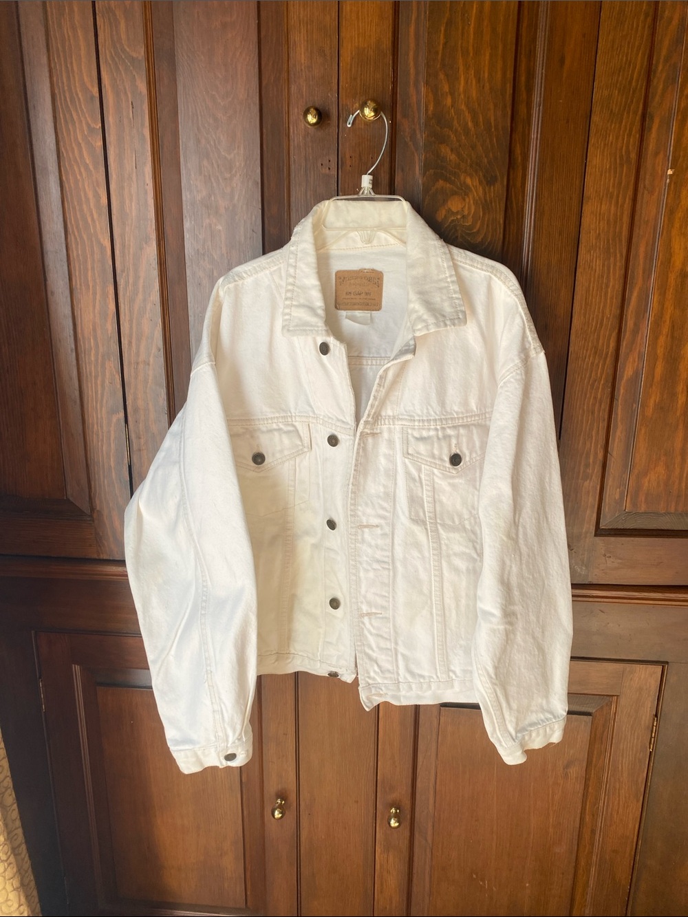 Vintage GAP White Denim Jacket - Button-Front Jean Coat